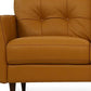 83" Orange Leather Sofa With Black Legs featuring luxurious leather upholstery and stylish design.