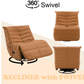 Orange PU Leather Swivel Glider Recliner – Modern Reclining Chair with 360° Swivel & Smooth Glide