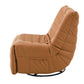 Orange PU Leather Swivel Glider Recliner – Modern Reclining Chair with 360° Swivel & Smooth Glide side view.