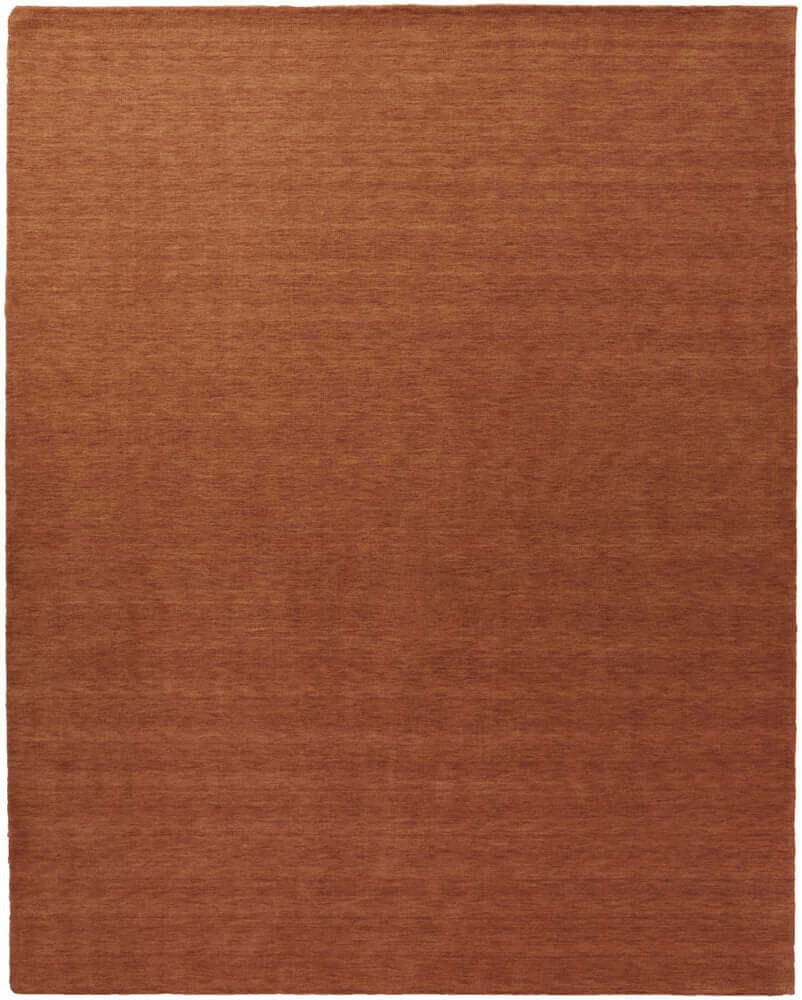 Orange Wool Hand Woven Area Rug | 9' x 13' in a warm, textured design, perfect for enhancing any living space.