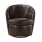 Osgood Top-Grain Leather Swivel Chair – 32" Bronze Barrel Chair