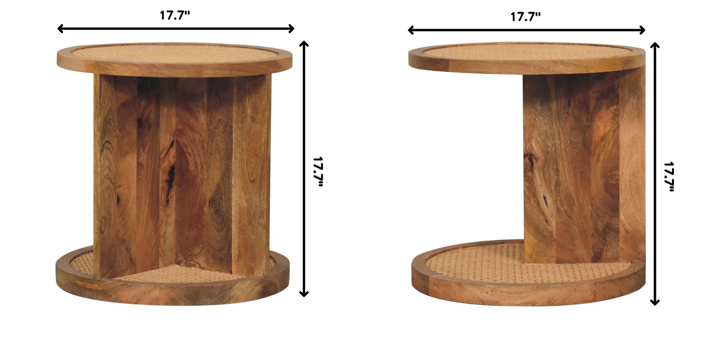 Osiris Brown Solid Wood End Table – 17.72" Round End Table – view 10