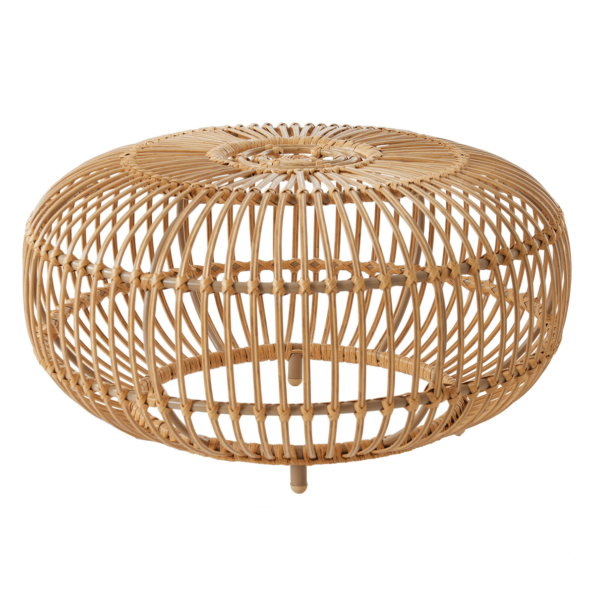 Ottawa Faux Rattan Weave Round Coffee Table – 29.5" Handcrafted Indoor-Outdoor Accent Table – view 5