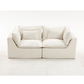 Oversized Cloud Couch Modular Loveseat 74.8" | Deep Seat Velvet 2-Seater Sofa in light fabric with cushions.