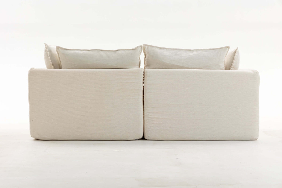 Oversized Cloud Couch Modular Loveseat 74.8"  | Deep Seat Velvet 2-Seater Sofa with plush cushions and soft upholstery.