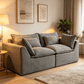 Oversized Cloud Couch Modular Loveseat 74.8" | Deep Seat Velvet 2-Seater Sofa in a cozy living room setting.