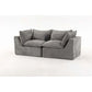 Oversized Cloud Couch Modular Loveseat 74.8" | Deep Seat Velvet 2-Seater Sofa in soft gray fabric with plush cushions.