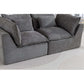 Oversized Cloud Couch Modular Loveseat 74.8" | Deep Seat Velvet 2-Seater Sofa in plush grey fabric.