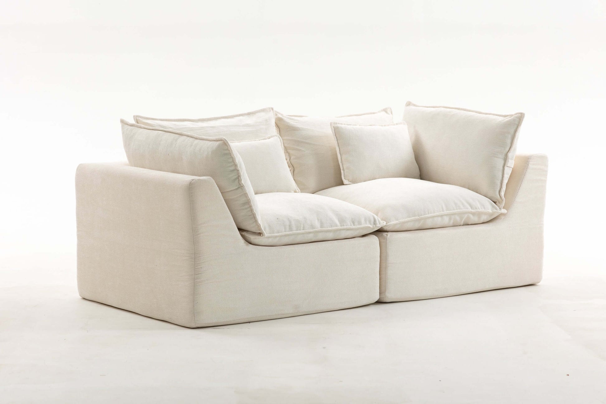 Oversized Cloud Couch Modular Loveseat 74.8" | Deep Seat Velvet 2-Seater Sofa with plush cushions.