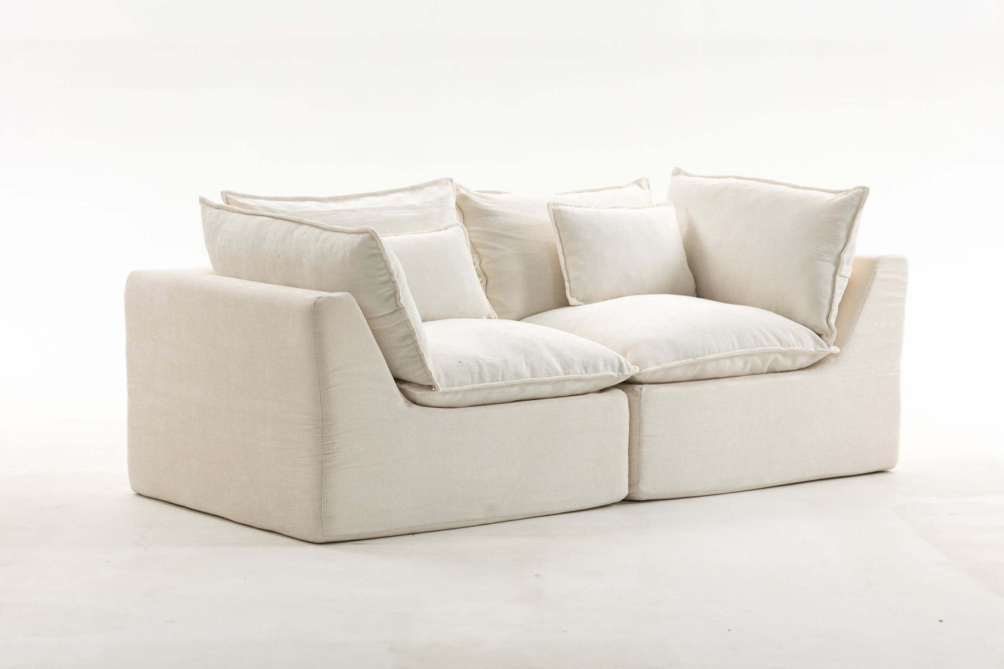 Oversized Cloud Couch Modular Loveseat 74.8" | Deep Seat Velvet 2-Seater Sofa with plush cushions.