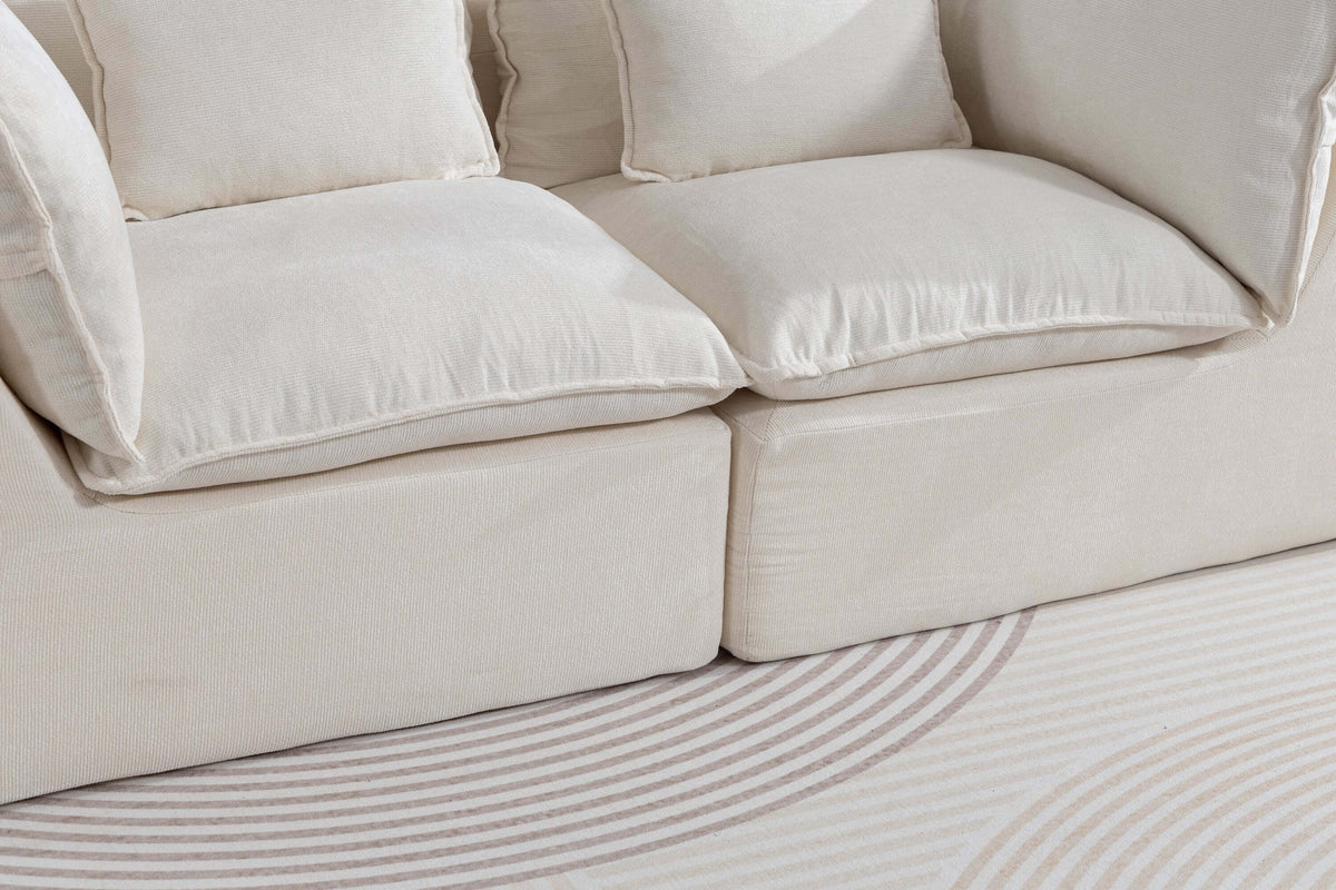Oversized Cloud Couch Modular Loveseat 74.8" | Deep Seat Velvet 2-Seater Sofa with plush cushions.