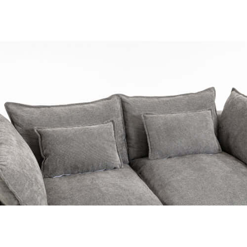 Oversized Cloud Couch Modular Loveseat 74.8" | Deep Seat Velvet 2-Seater Sofa with soft grey cushions.