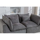 Oversized Cloud Couch Modular Loveseat 74.8" | Deep Seat Velvet 2-Seater Sofa with plush grey cushions.