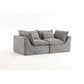 Oversized Cloud Couch Modular Loveseat 74.8"  | Deep Seat Velvet 2-Seater Sofa in grey upholstery.
