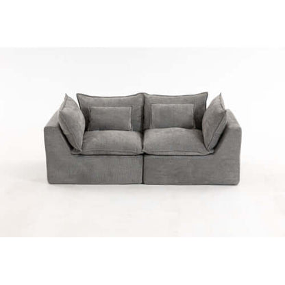 Oversized Cloud Couch Modular Loveseat 74.8" | Deep Seat Velvet 2-Seater Sofa with plush cushions and cozy design.