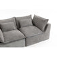 Oversized Cloud Couch Modular Loveseat 74.8" | Deep Seat Velvet 2-Seater Sofa in gray fabric with plush cushions.