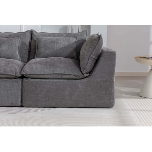 Oversized Cloud Couch Modular Loveseat 74.8" | Deep Seat Velvet 2-Seater Sofa with plush cushions and cozy fabric.