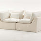 Oversized Cloud Couch Modular Loveseat 74.8"  | Deep Seat Velvet 2-Seater Sofa in cream fabric with plush cushions.
