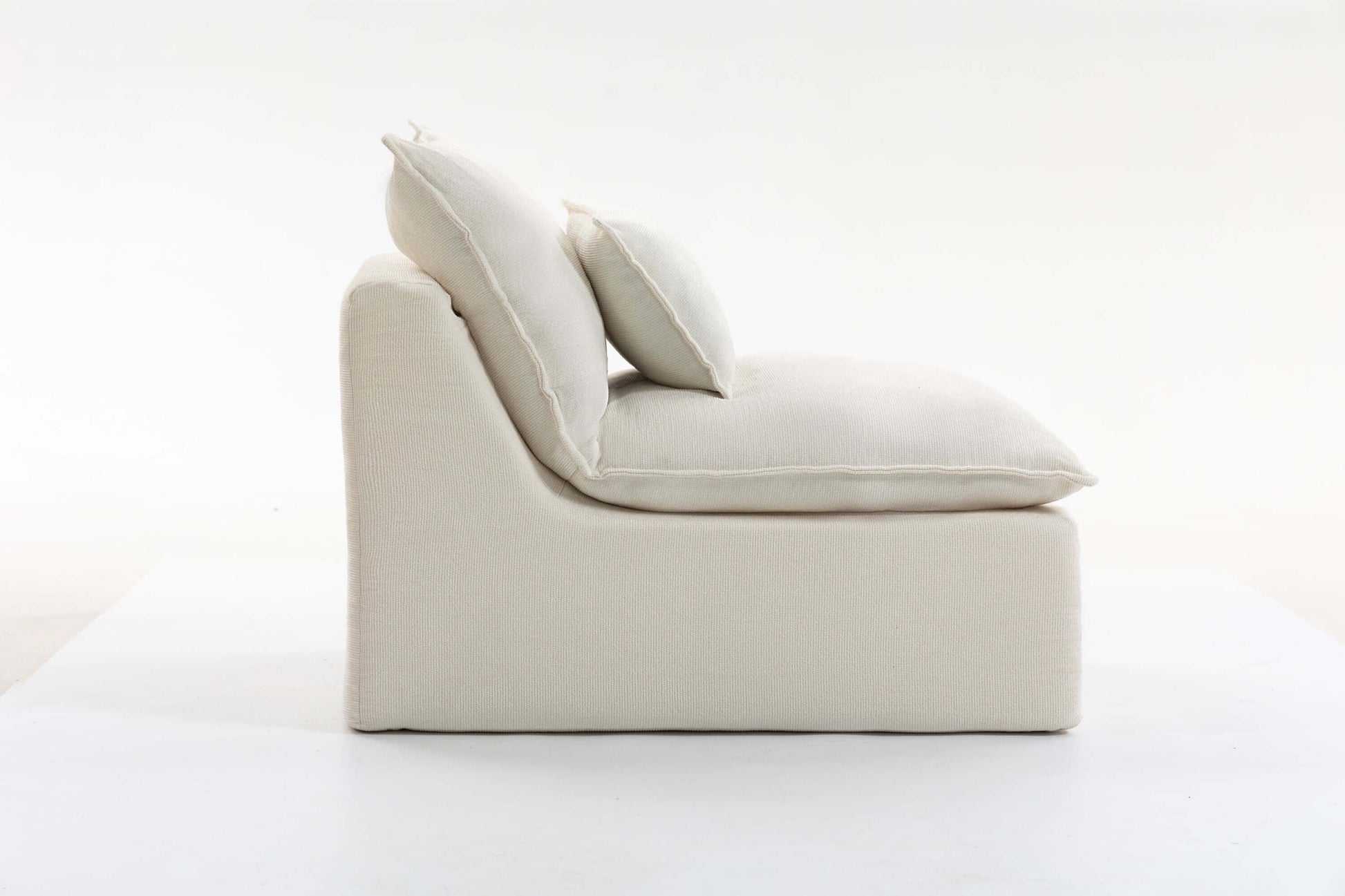 Oversized Cloud Couch Modular Loveseat 74.8" | Deep Seat Velvet 2-Seater Sofa, side view with soft cushions.
