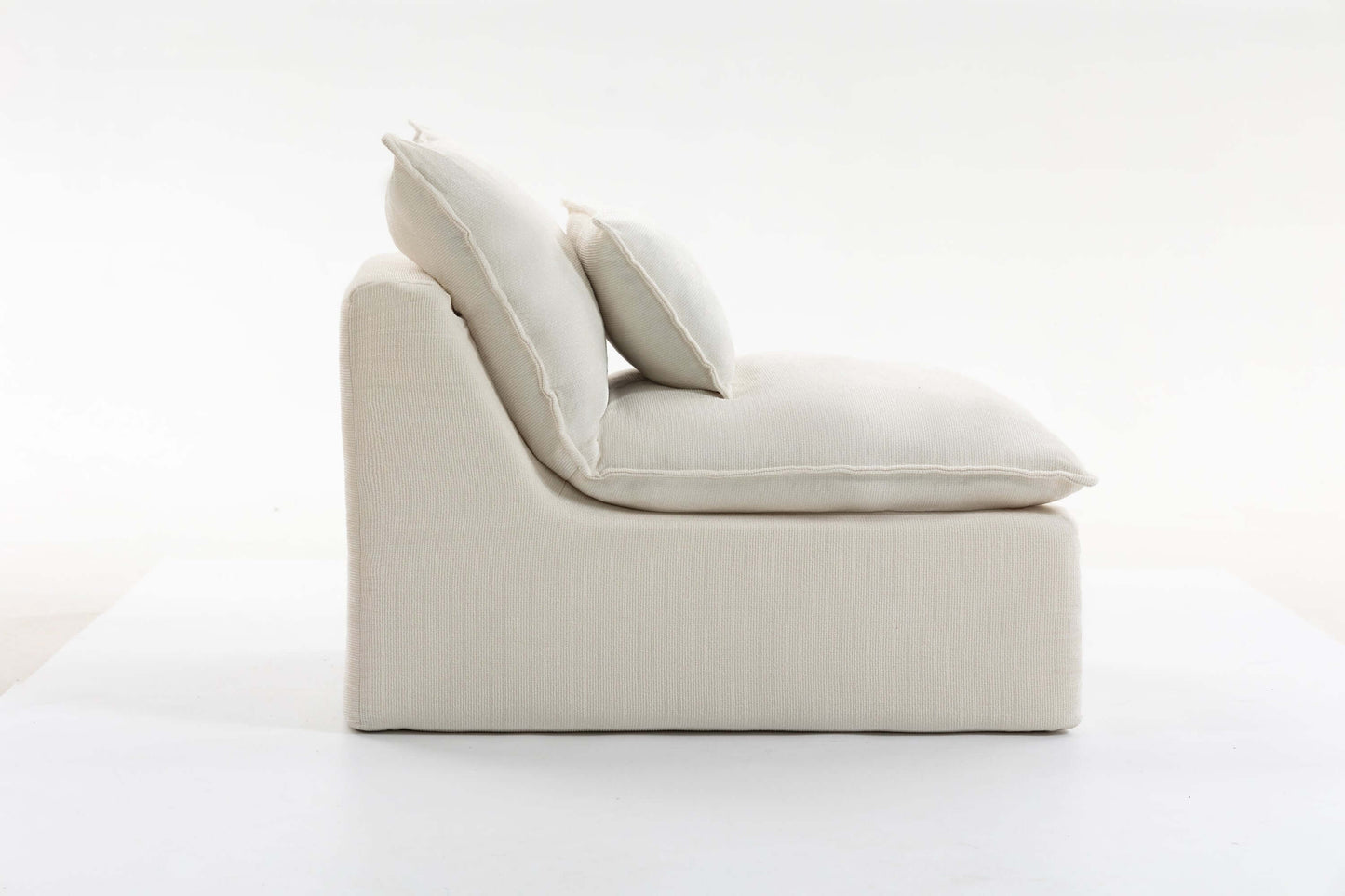 Oversized Cloud Couch Modular Loveseat 74.8" | Deep Seat Velvet 2-Seater Sofa, side view with soft cushions.