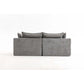 Oversized Cloud Couch Modular Loveseat 74.8" | Deep Seat Velvet 2-Seater Sofa shown from the back in soft gray fabric.