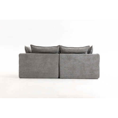 Oversized Cloud Couch Modular Loveseat 74.8" | Deep Seat Velvet 2-Seater Sofa shown from the back in soft gray fabric.