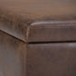 Owen Dark Brown Faux Leather Ottoman – 26.4"W Ottoman – view 5