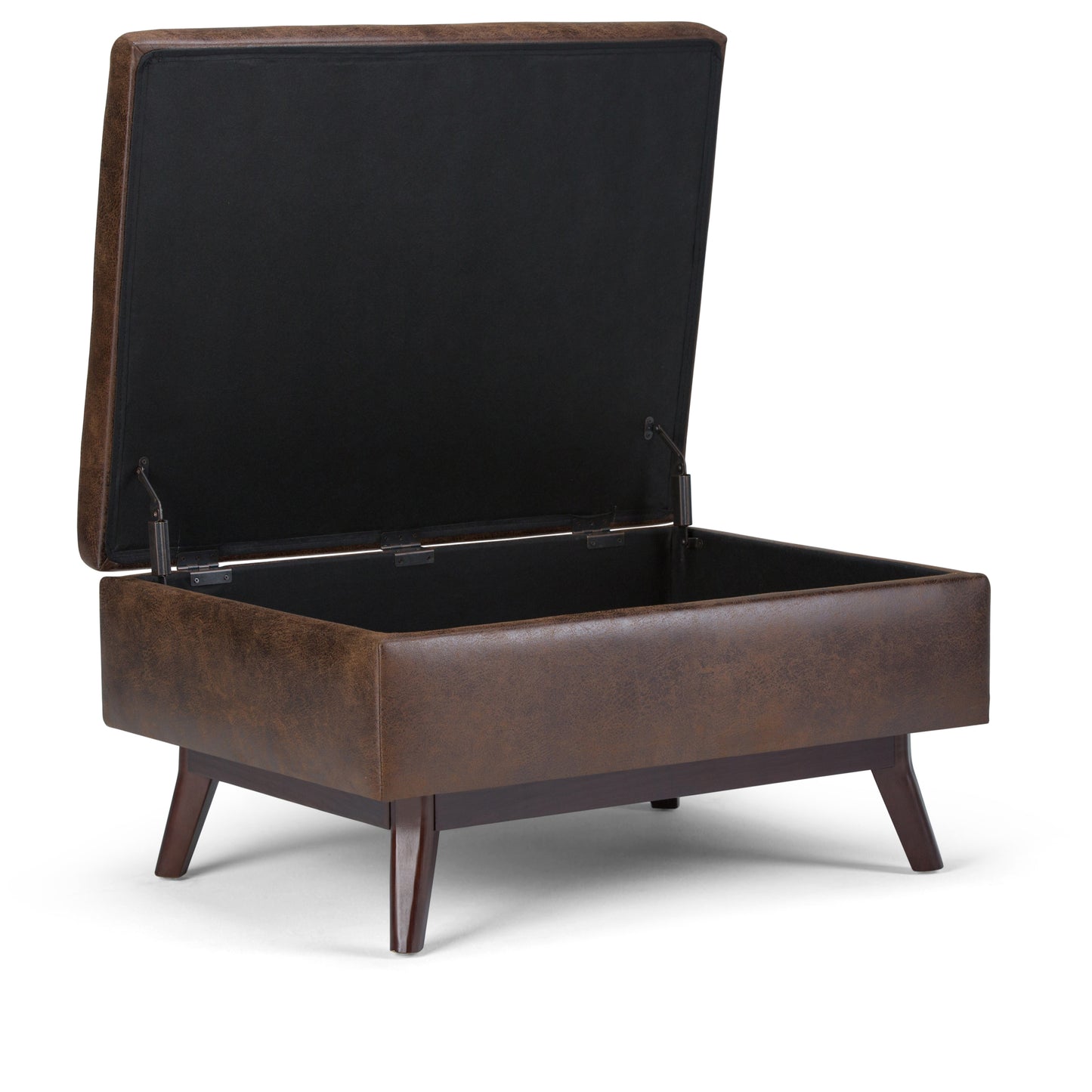 Owen Dark Brown Faux Leather Ottoman – 26.4"W Ottoman – view 6
