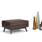 Owen Dark Brown Faux Leather Ottoman – 26.4"W Ottoman – view 8