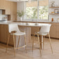 Desi Counter Stool (Set of 2) in White & Gold