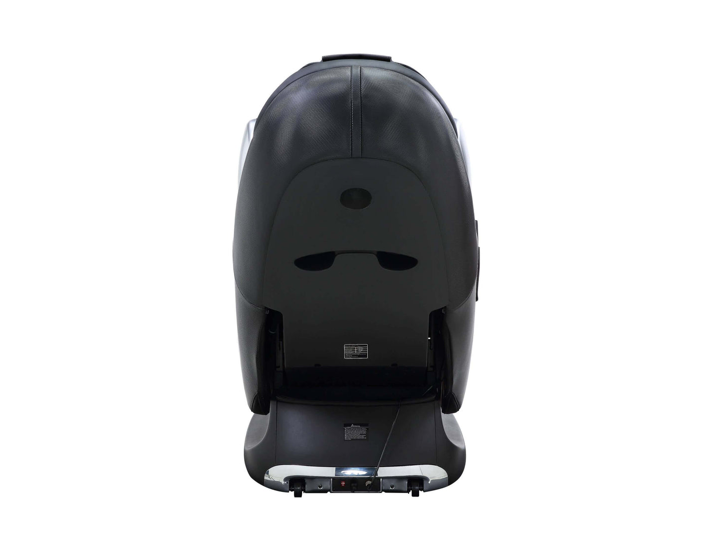 Back view of the Pacari Black PU Leather Power 2D Massage Chair showcasing its sleek design and premium materials.