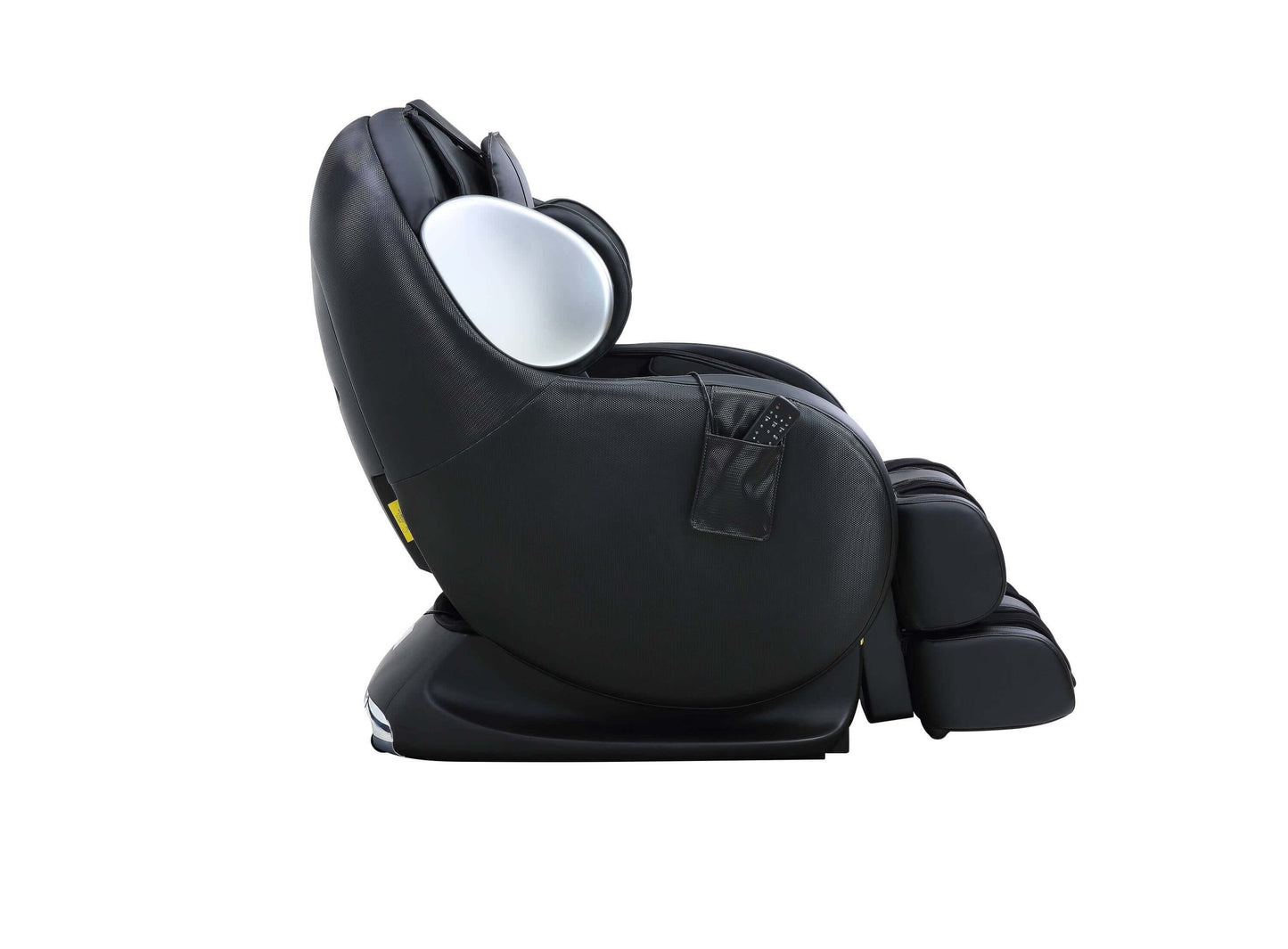 Pacari Black PU Leather Power 2D Massage Chair in sleek black design, showcasing modern aesthetics and full-body comfort.