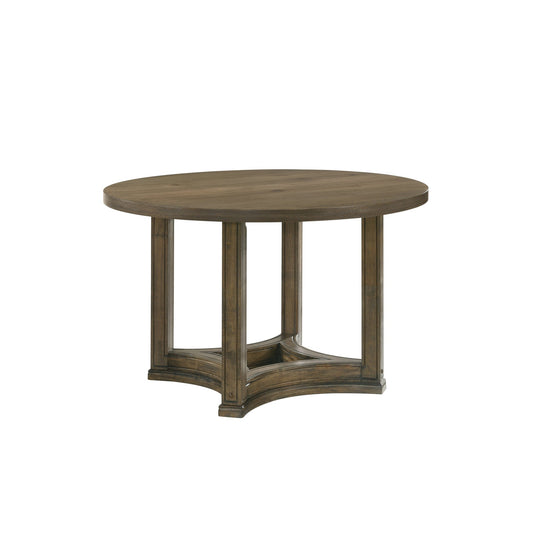 Parfield Oak Synthetic Wood Dining Table – 47" Round Dining Table