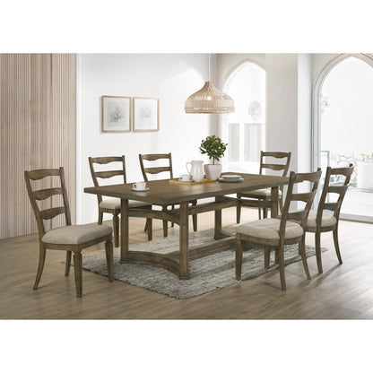 Parfield Weathered Oak Finish 7PCs Dining Room Set