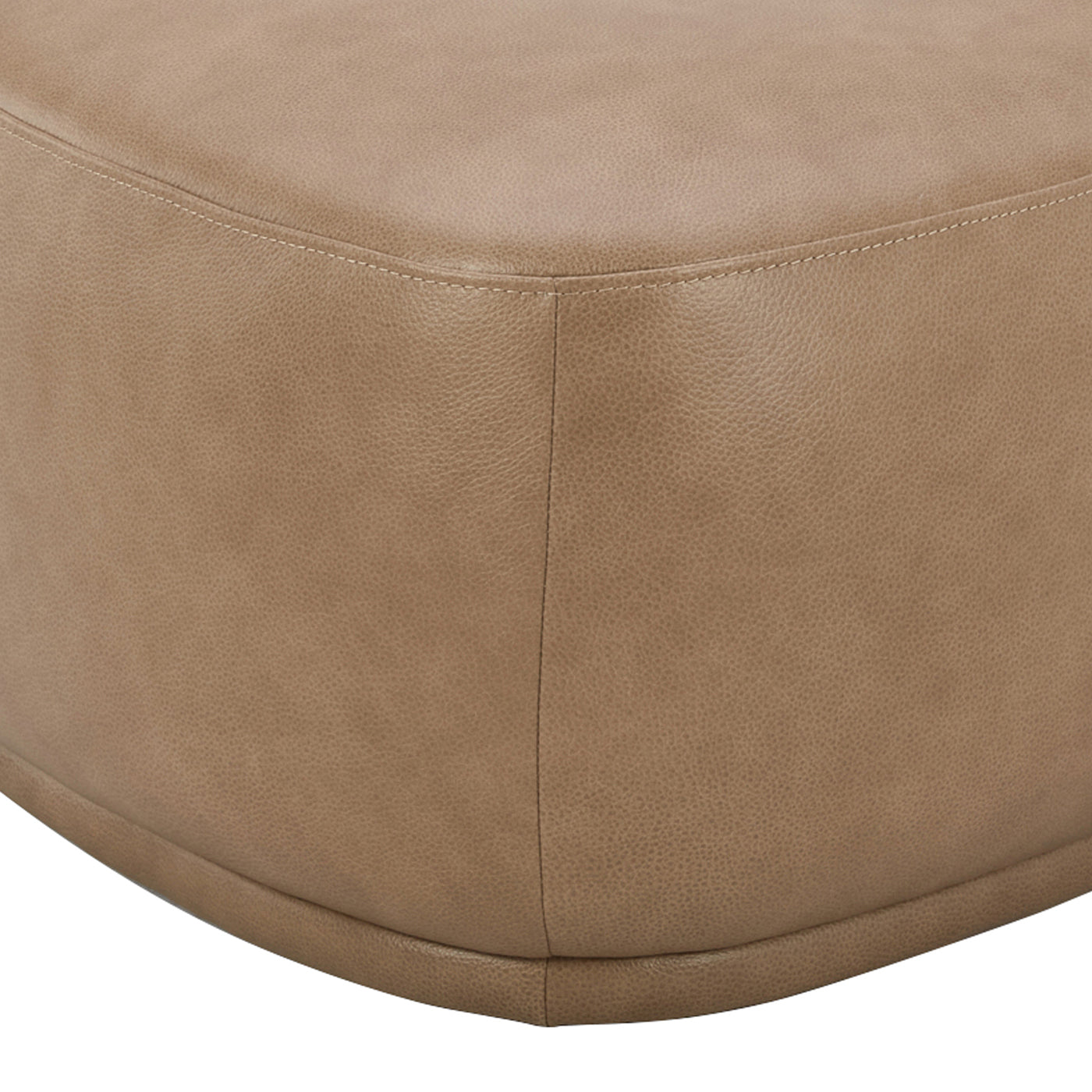 Pebble Rounded Triangle Cocktail Ottoman – 44" Tuscan Tan Top-Grain Leather – view 3