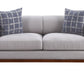 Pelton Fabric & Walnut Finish Loveseat w/ 2 Toss Pillows – 71" Loveseat – view 5