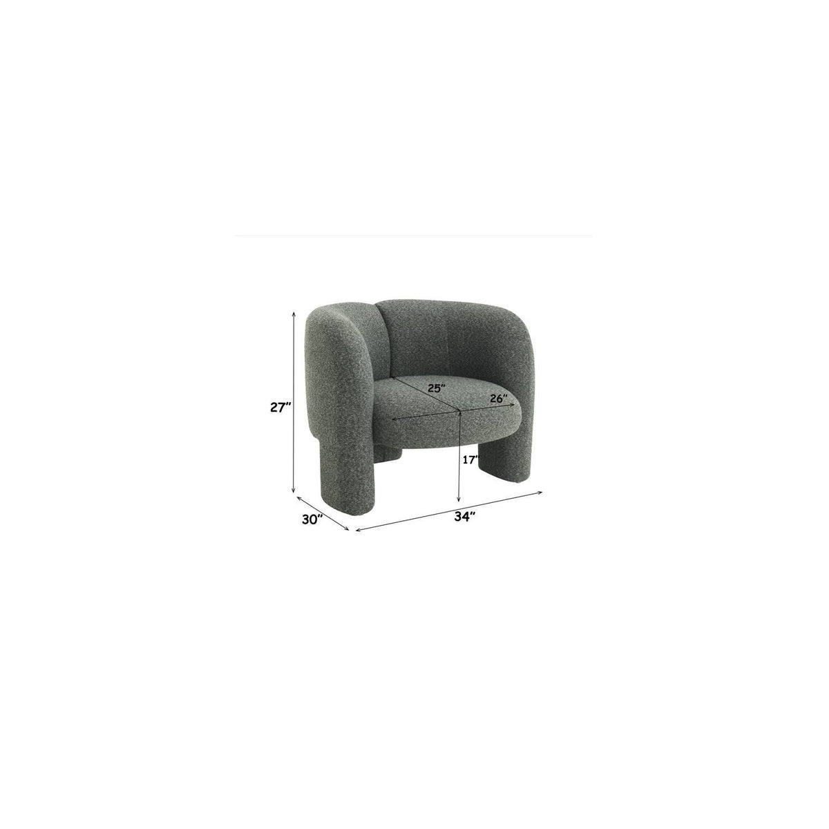 Pemba Green Fabric Accent Chair – 34"W Accent Chair – view 4