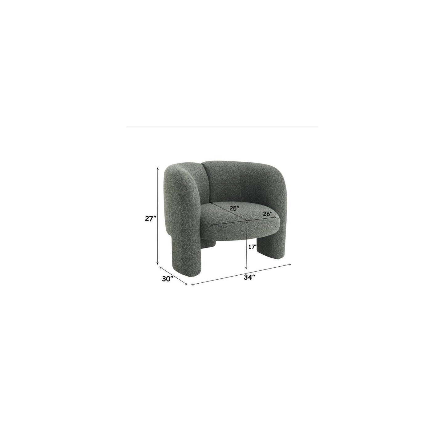 Pemba Green Fabric Accent Chair – 34"W Accent Chair – view 4