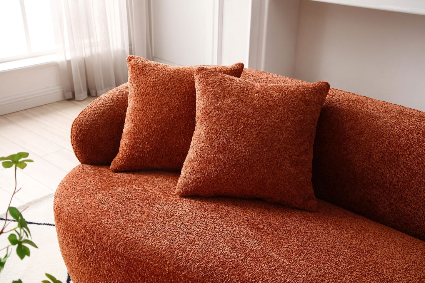 Percival Orange Boucle Sofa – 86.6" Sofa – view 4