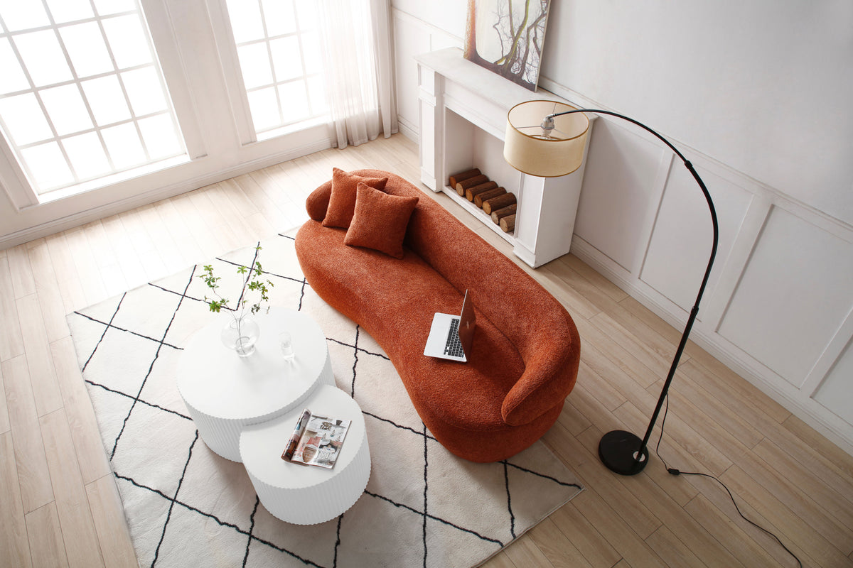 Percival Orange Boucle Sofa – 86.6" Sofa – view 7