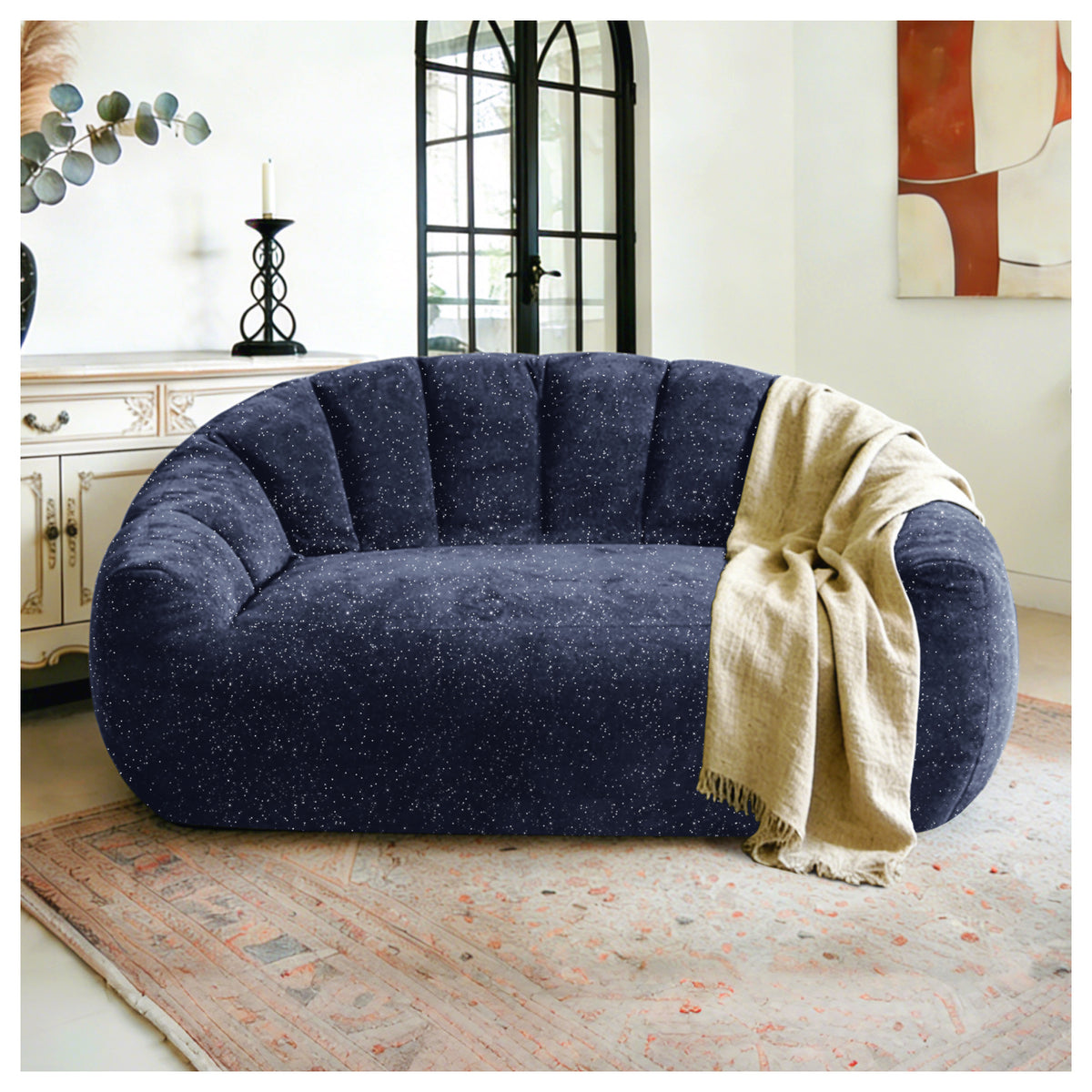 Percy Faux Fur Bear Paw Bean Bag Chair – 55" Oversized Plush Chair – view 2