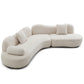 Perrine White Boucle Curved Modular Sofa – 128" Crescent 5-Seat Modular Sofa – view 10