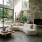 Perrine White Boucle Curved Modular Sofa – 128" Crescent 5-Seat Modular Sofa – view 2