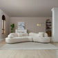 Perrine White Boucle Curved Modular Sofa – 128" Crescent 5-Seat Modular Sofa – view 3