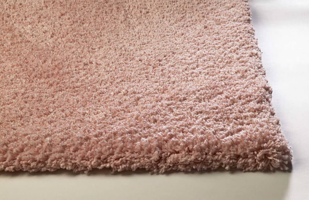 Pink Shag Hand Woven Area Rug | 9' x 13' close-up, showcasing its soft texture and cozy appeal.