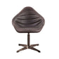 Pipino Top-Grain Ebony Leather Swivel Chair – Modern Accent Chair in elegant design with smooth swivel base.
