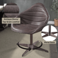 Pipino Top-Grain Ebony Leather Swivel Chair – Modern Accent Chair with antique ebony leather and metal base.