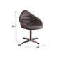 Pipino Top-Grain Ebony Leather Swivel Chair – Modern Accent Chair with dimensions 35" height, 28" width, 27" depth.