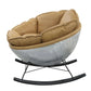 Pippin Morocco Top-Grain Leather Rocking Chair – Chrome Encased Modern Accent Rocker in a cozy design.