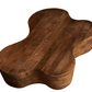 Free Form Solid Wood Premium Coffee Table with unique organic shape and brown finish.
